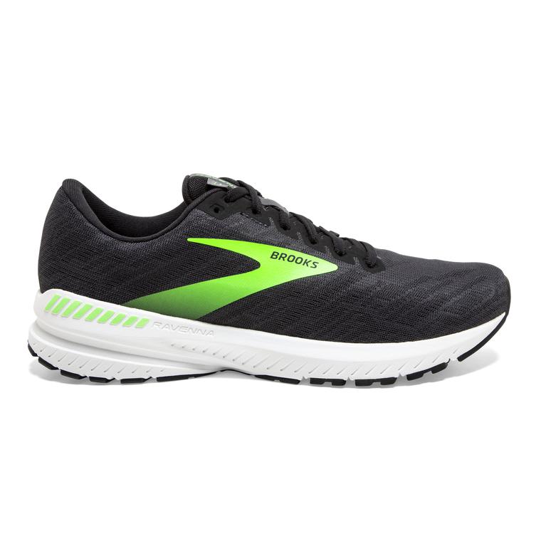 Brooks Men's Ravenna 11 Road Running Shoes - Ebony/Black/Gecko (TCOM06439)